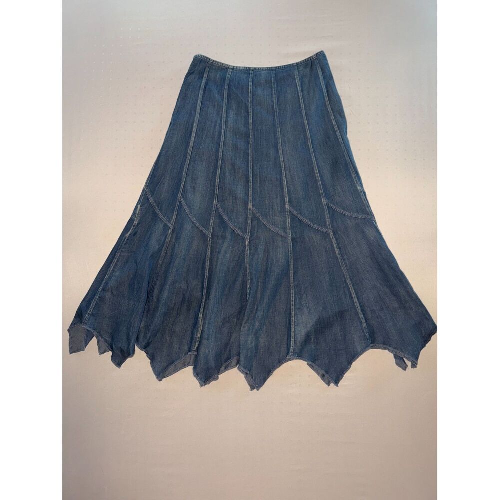 Boston Proper Denim Midi/Maxi Skirt | Handkerchief Hem | Size 10
